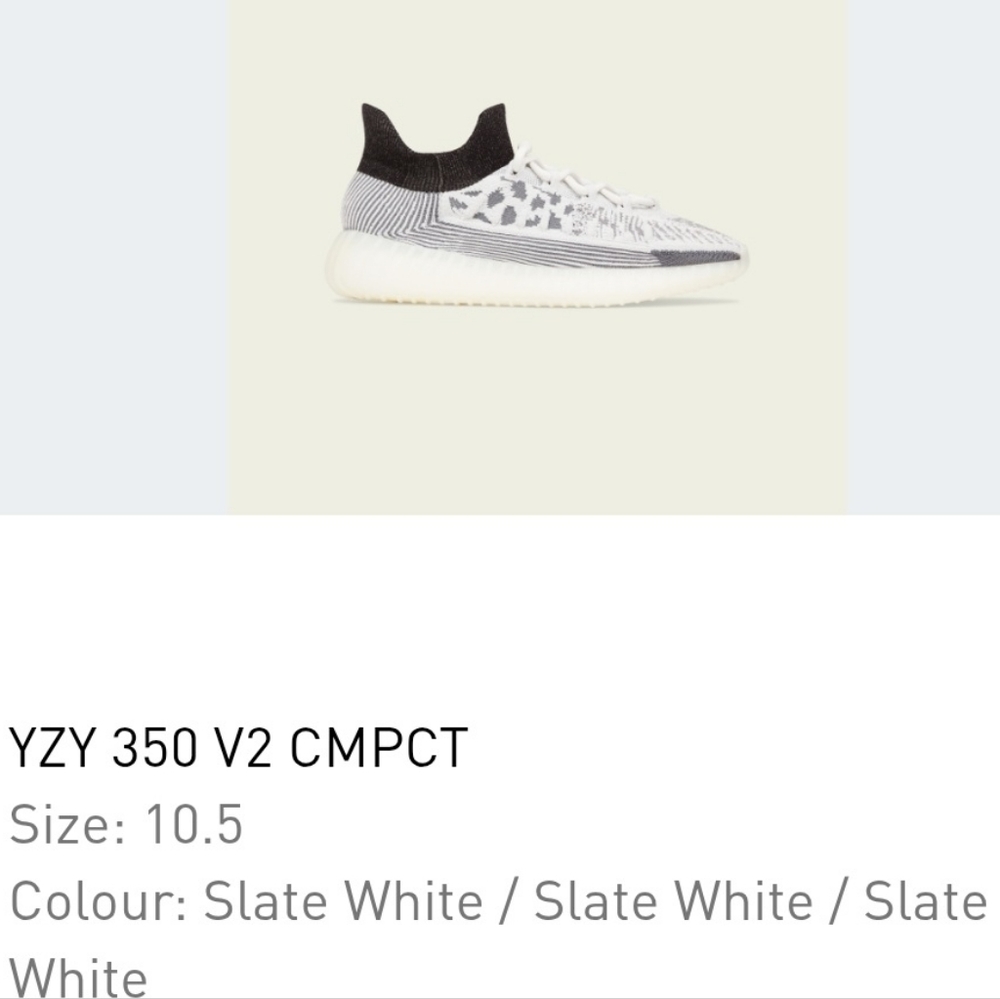 Adidas YZY 350 V2 CMPCT Sneakers - Slate White and Black